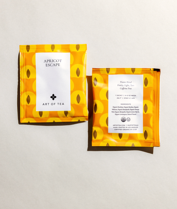 Apricot Escape Pyramid Teabags | Caffeine Free Apricot Teabags
